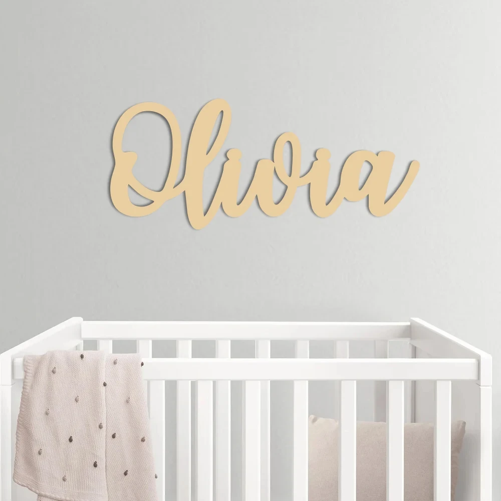 Personalized Baby Bedroom Wall Decor Sign Custom Wooden Name Sign Nursery Decor Name Wood Letters For Birthday Party Gifts