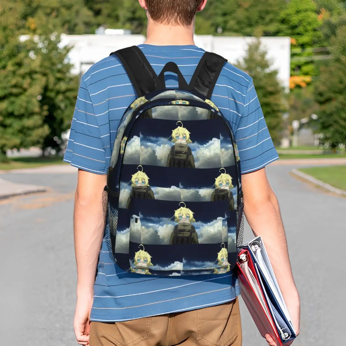 Saga Of Tanya The Evil Anime Backpack Student Boys Girls BookBag Men Women School Bag Laptop Shoulder Bags