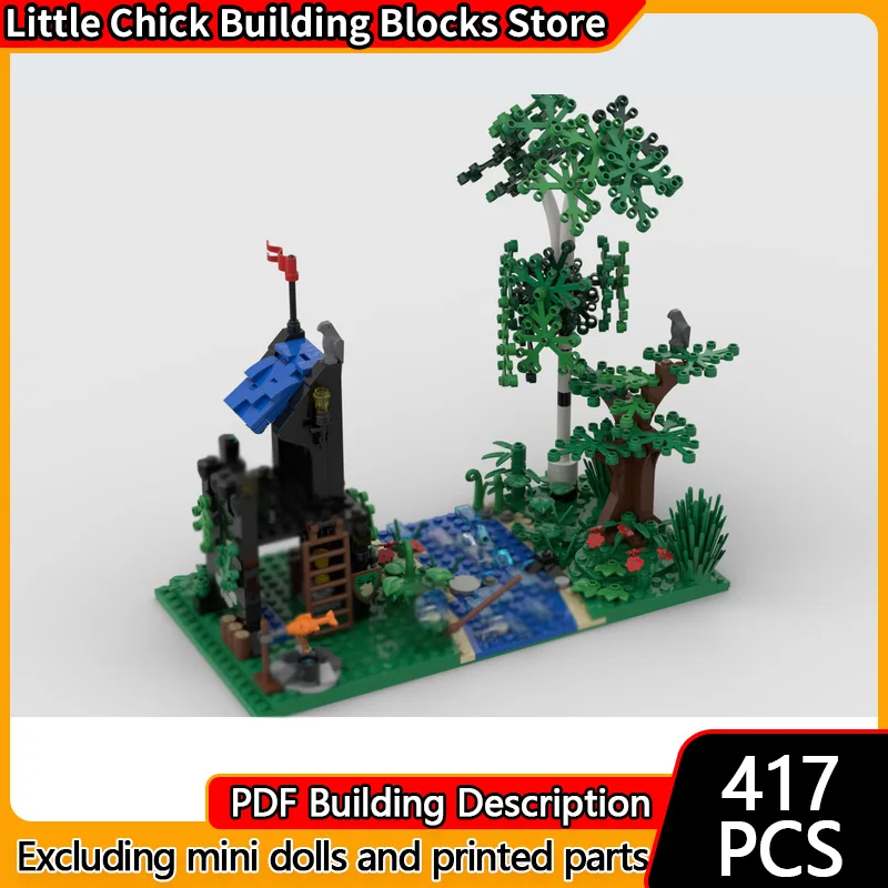 

Medieval Castle Model MOC Building Bricks River Fortress Camp Modular Technology Children Holiday Gifts Assemble Toys Suit