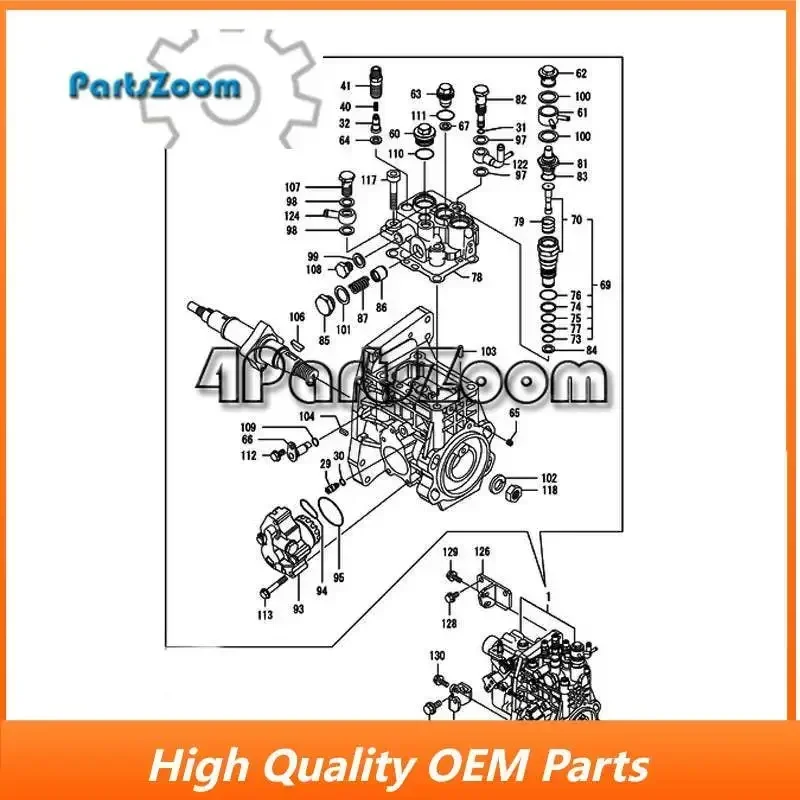 

Fuel Injection Pump 729906-51370 for Yanmar Engine 4TNV94 4TNV94L 4TNV98