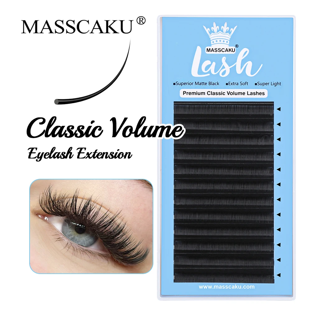 

12 Rows Faux Mink Individual Classic Volume Eyelash Extension 0.07mm 0.10mm False Eyelashes Soft Natural Classical Lashes Makeup