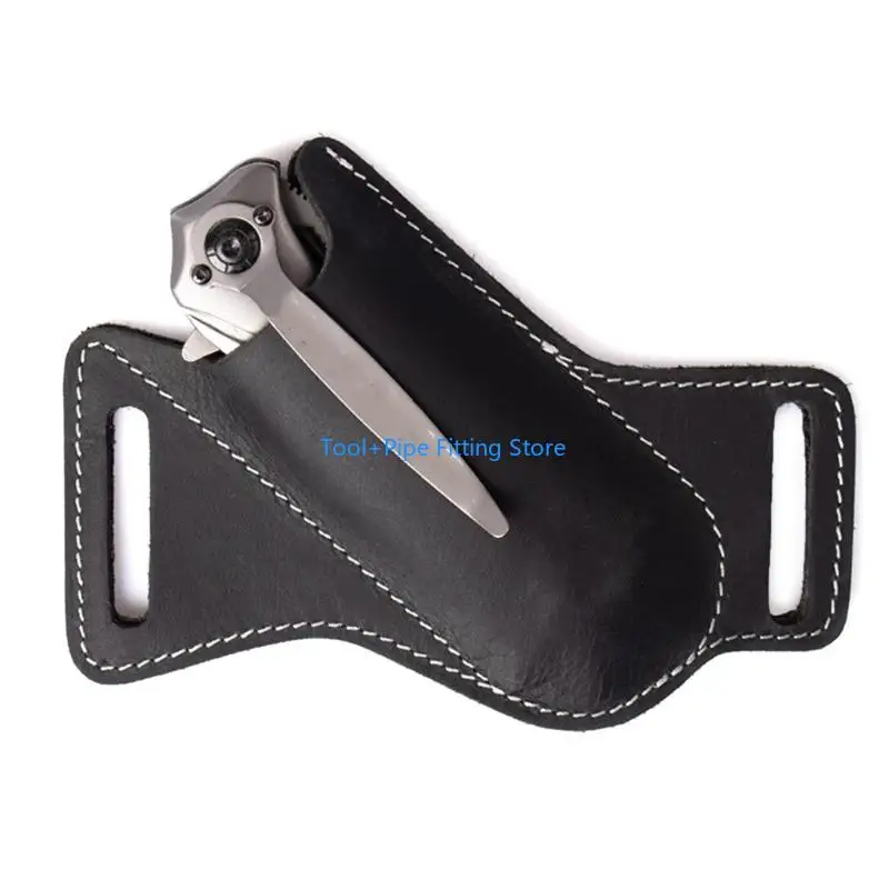 F92B PU Leather Folding Cutter Sheath Belt Pocket Tool Storage Case Outdoor Multitool Holder Waist Belt Bag Men Gift