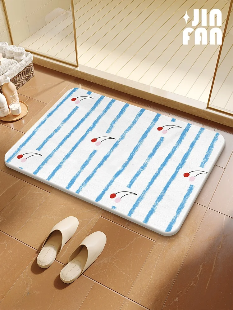 

Впитывающий коврик для ванной из твердого силикона, противоскользящий, для входа в ванную, быстросохнущий, новая модель, квадратный напольный коврик для дома