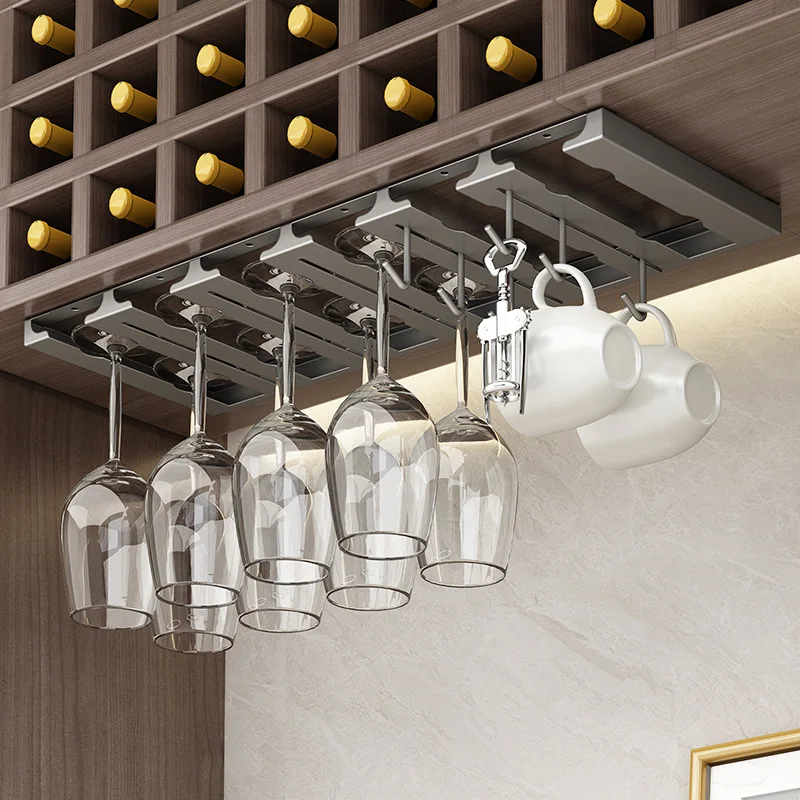 

Подставка для бокалов из нержавеющей стали под шкаф, держатель для винных бокалов, органайзер для хранения бокалов вверх дном, роскошный декор для домашнего бара