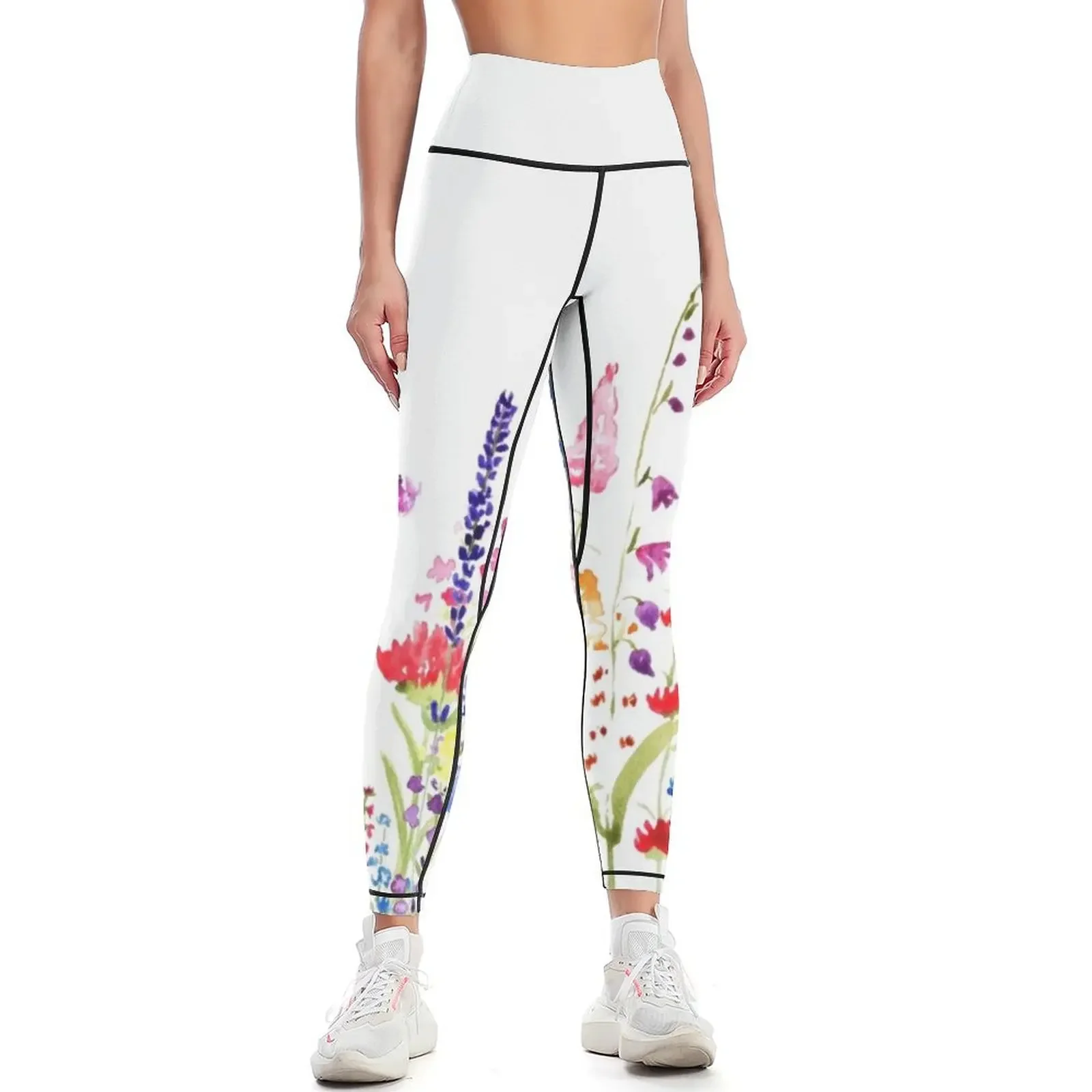 

colorful wild flower field Leggings Women's sportswear flared Women's trousers gym top Womens Leggings