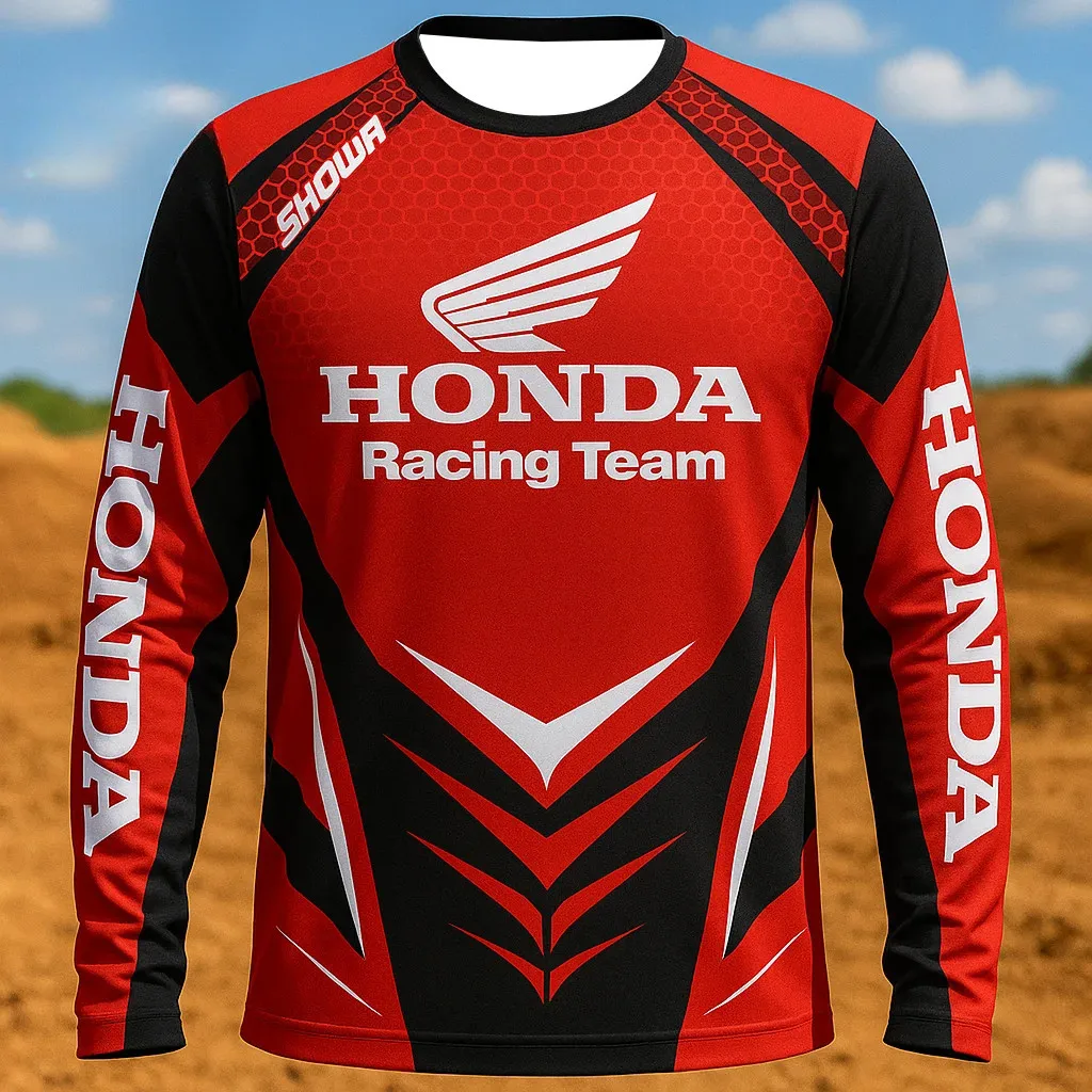 

Honda Motorcycle 3d Printing Summer Men's Long Sleeved T-Shirt Racing Sports Casual Fashion Sports Long Sleeved Shirt