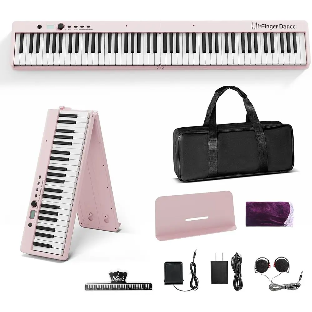 88-Key Portable Electric Piano with Bluetooth, Full-Size Digital Keyboard, Semi-Weighted Keys, Touch Sensitive, Ideal for Beginn