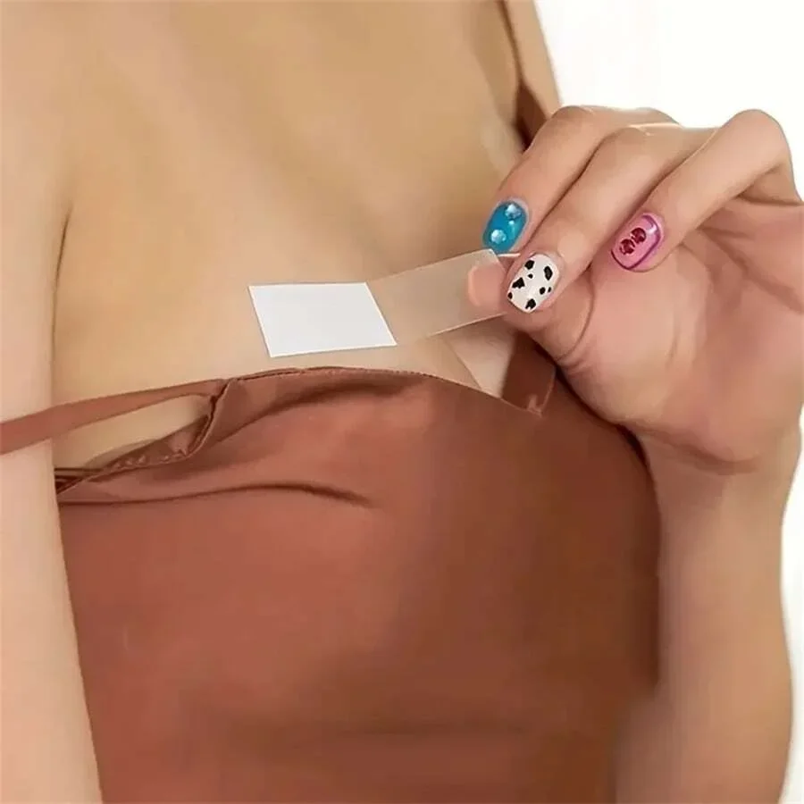 Cinta Adhesiva Transparente de Doble Cara para Ropa y Cuerpo, Fuerte Adhesión para Todos los Tonos de Piel y Telas