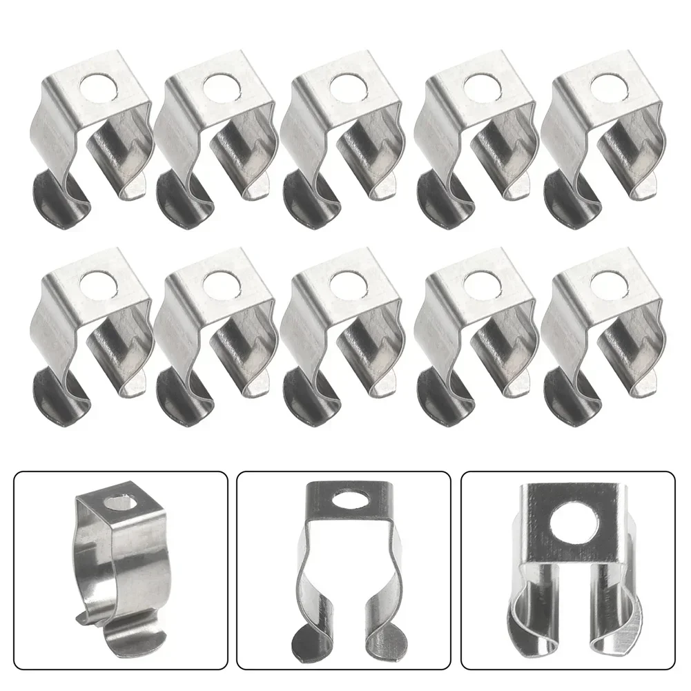 10pcs Spring Terry Clips Narrow Base Tool Stainless Steel Spring Terry Clamp Heavy Duty Tool Storage Rack 25mm 30mm 32mm 35mm