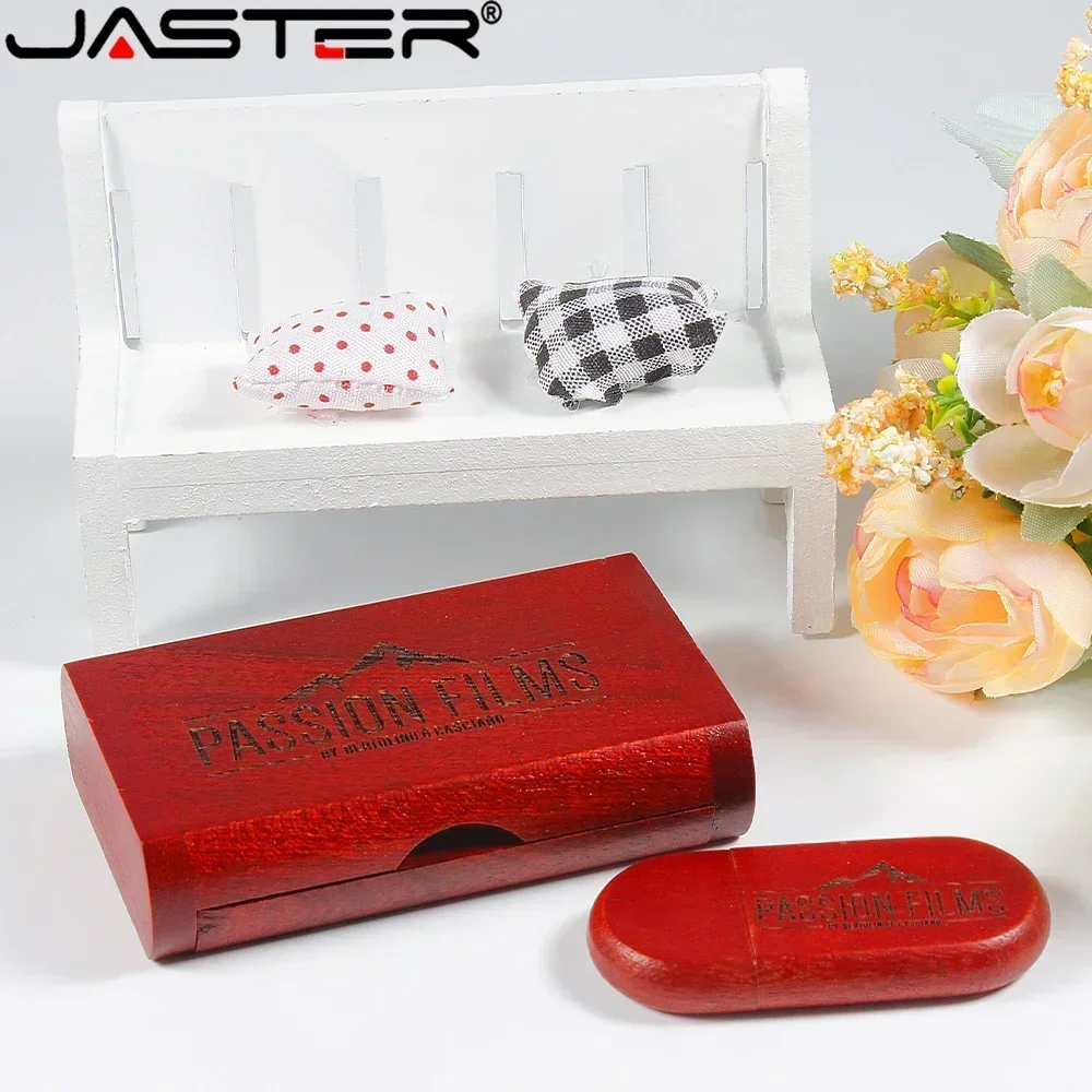 JASTER 20 sztuk / partia (bezpłatne logo) Pamięć USB 2.0 Drewniana Pendrive 4GB 8GB 16GB 32GB 64GB 128GB Pamięć Spersonalizowane prezenty