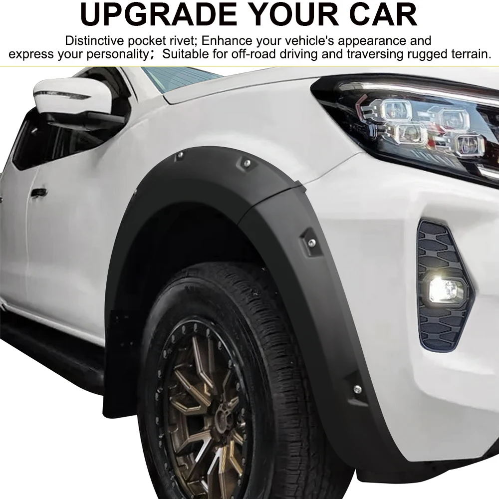 Wheel Arch Pocket Riveted Fender Flares For Nissan Navara D23 NP300 Frontier 2021 2022 2023 2024 2025 Guard 4×4 Car Accessories