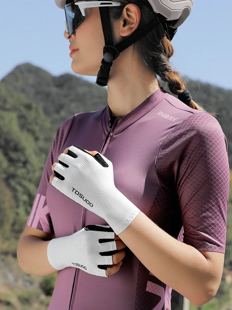 AliExpress TOSUOD Professional Cycling Half Finger Gloves Anti-slip Shockproof Breathable SBR Pad Elastic Sport Unisex Bicycle Short Gloves