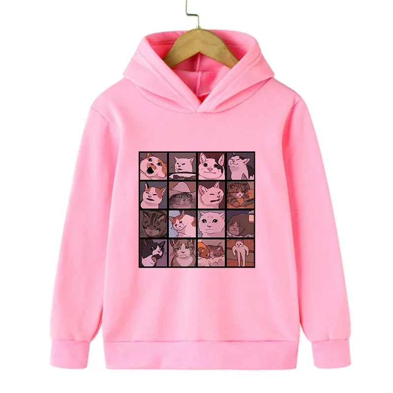 Cute Cats Kid Hoodie Cat Kawaii Manga Children Sweatshirt Kids Clothes Hoodies Boys Girls Tee Baby Tops Anime Hoody