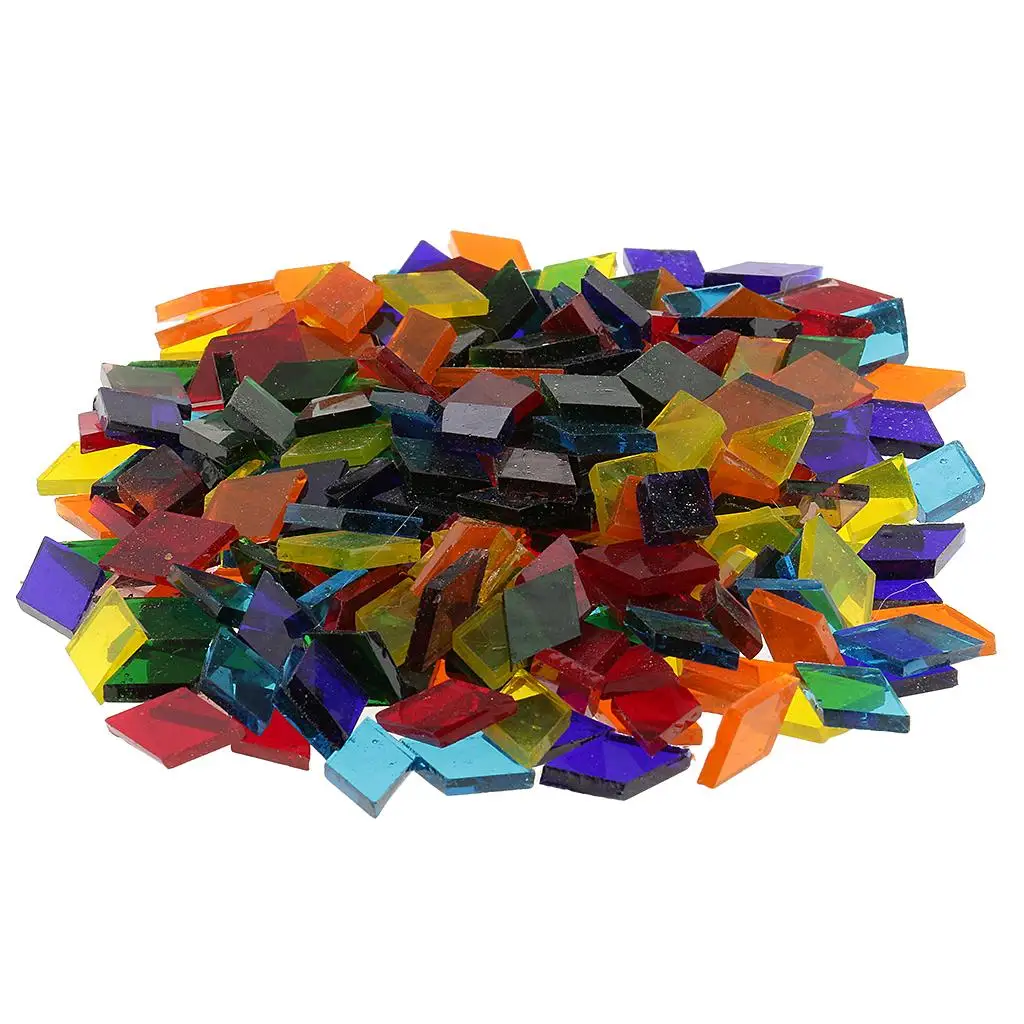 DIY Colored Glass Mosaic Tiles Puzzle Mosaic Pieces Set for Handmade Art and Decor