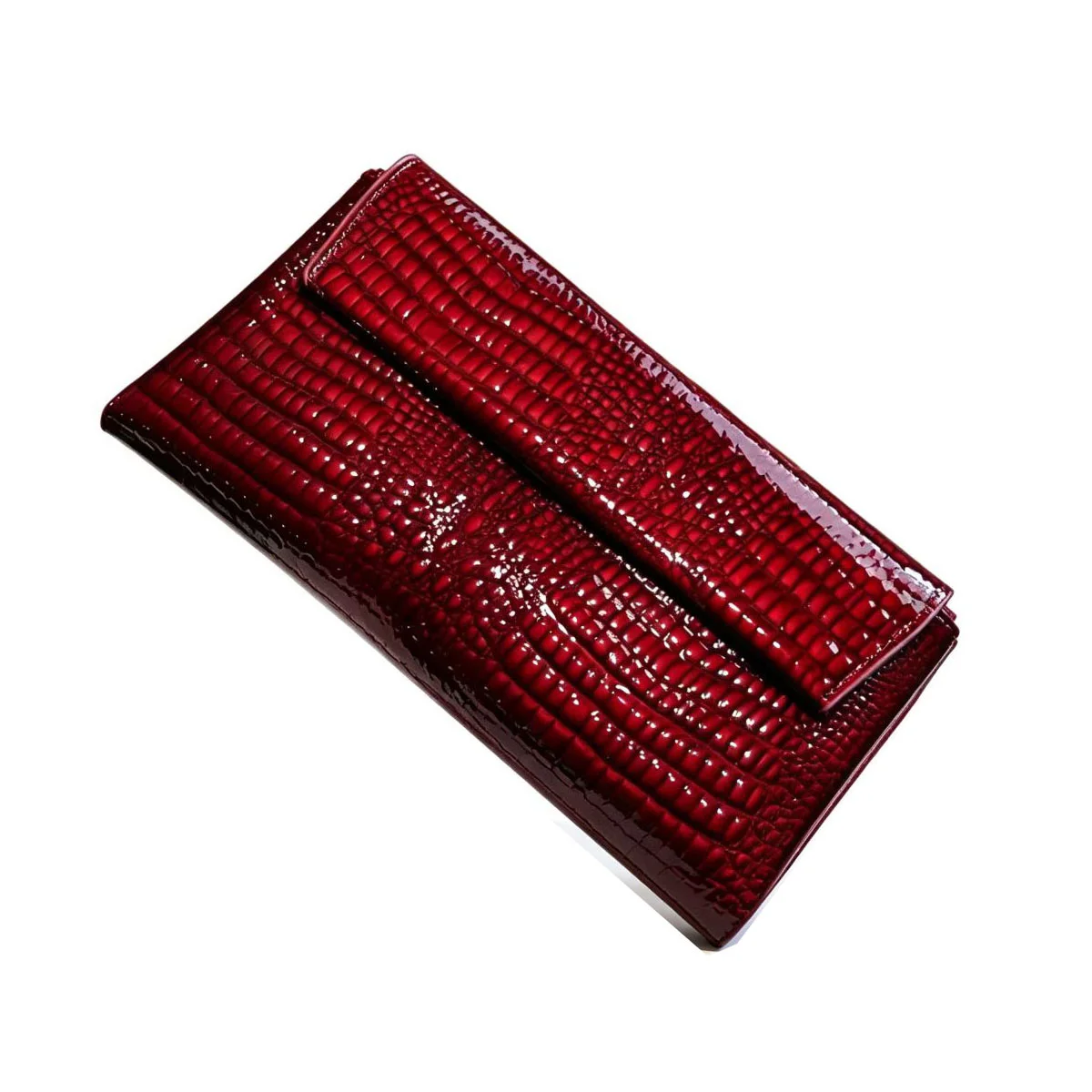 Image of Magnetverschluss Damen Echtleder Geldbörse Alligator-Muster RFID-Kartenhalter Geldbeutel Frauen Große Kapazität Clutch-Tasche