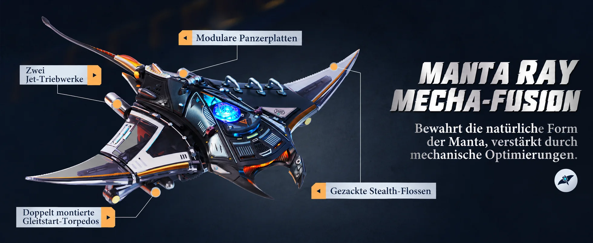 Robotime Manta Ray Mechanisches 3D-Puzzle-Set im Cyberpunk-Stil, Herausforderndes DIY-Projekt, Einzigartige Schreibtischdekoration, Geschenk für Erwachsene – Detail 3