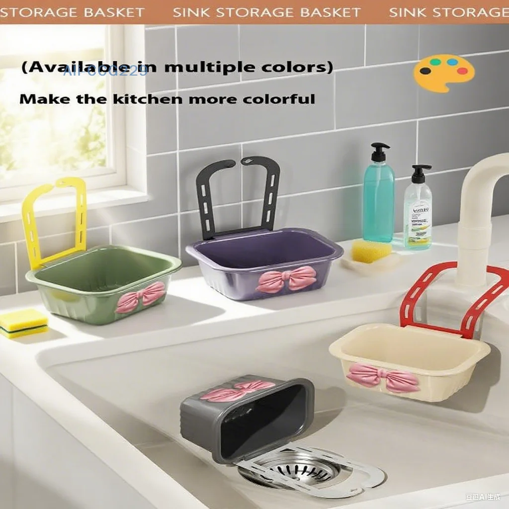 

Подвесной сетчатый корзина для раковины, нижняя крышка, съемный кухонный фильтр для мусора, быстро сливная корзина