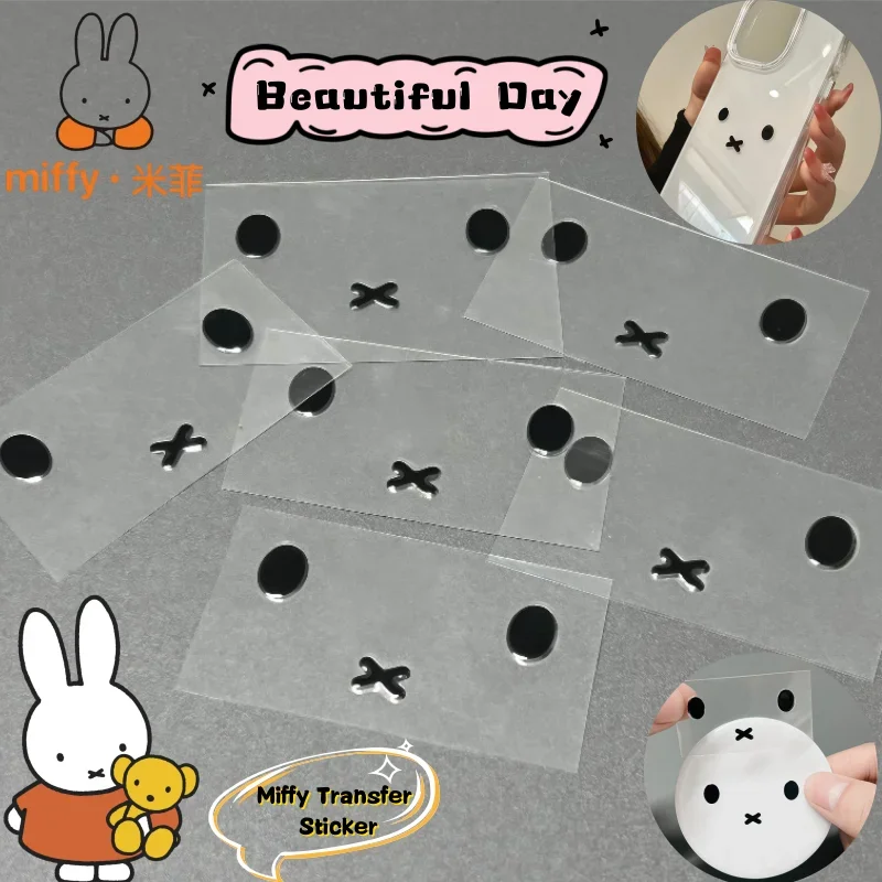 Miffy Rabbit Expression Transfer Paste High Color Value Animation Cartoon Printing Student Water Cup Hand Book Waterproof Paste