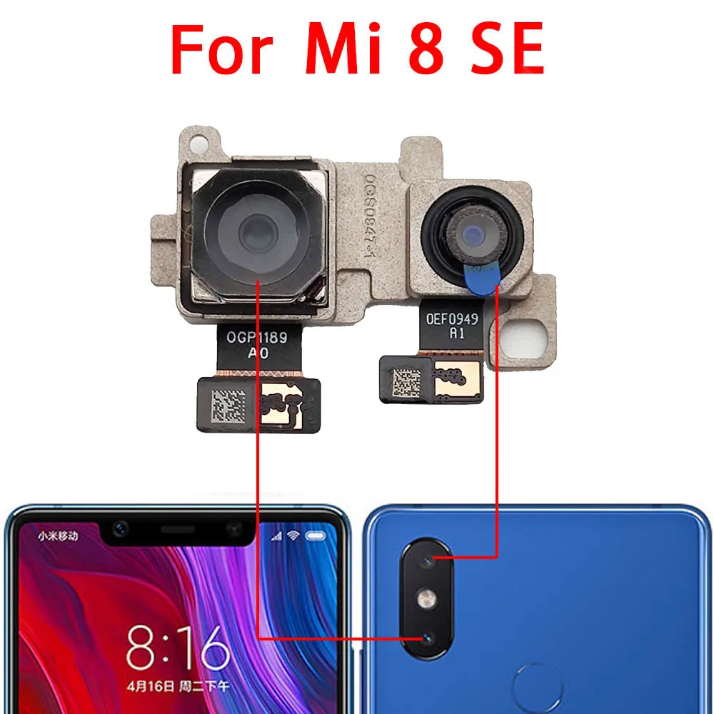 Câmera traseira para xiaomi mi 6, 8 lite, 9 se, 9t, pro, mi6, mi8, mi9, módulo da câmera, substituição, vista traseira