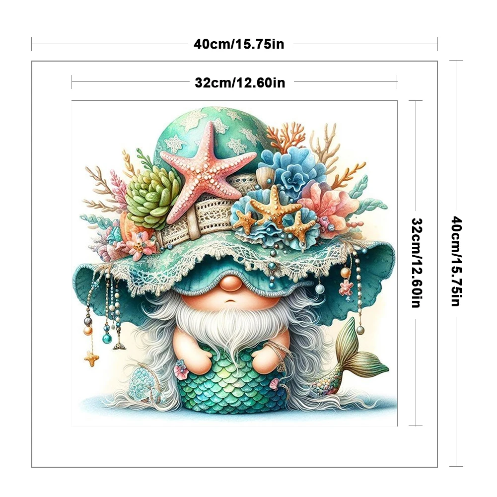 

Full Embroidery cotton Thread 11CT Printed Gnome Cross Stitch Kit Art