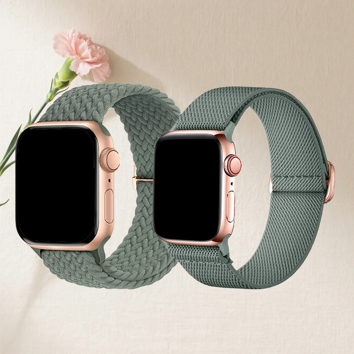 2 Stück Nylonbänder für Apple Watch Ultra 3 Band 49mm44m46mm42mm40mm45mm41mm elastisches Armband IWatch Serie 11 10 9 8 SE Ultra2