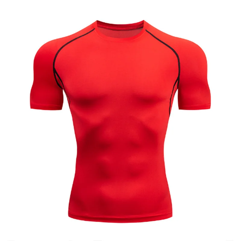 Men Running Compression T-shirt Short Sleeve Sport Tees Gym Fitness Sweatshirt Male Jogging Tracksuit Homme Athletic Shirt Tops view 3
