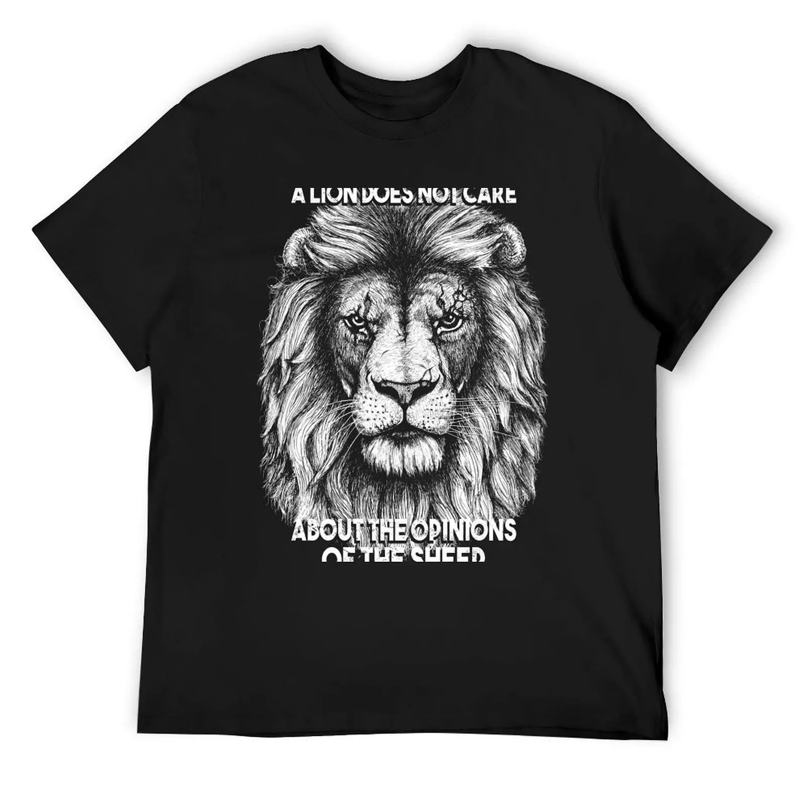 

A real lion does not care about the opinions of the sheep T-Shirt luxury t-shirt anime figures mens white t shirts