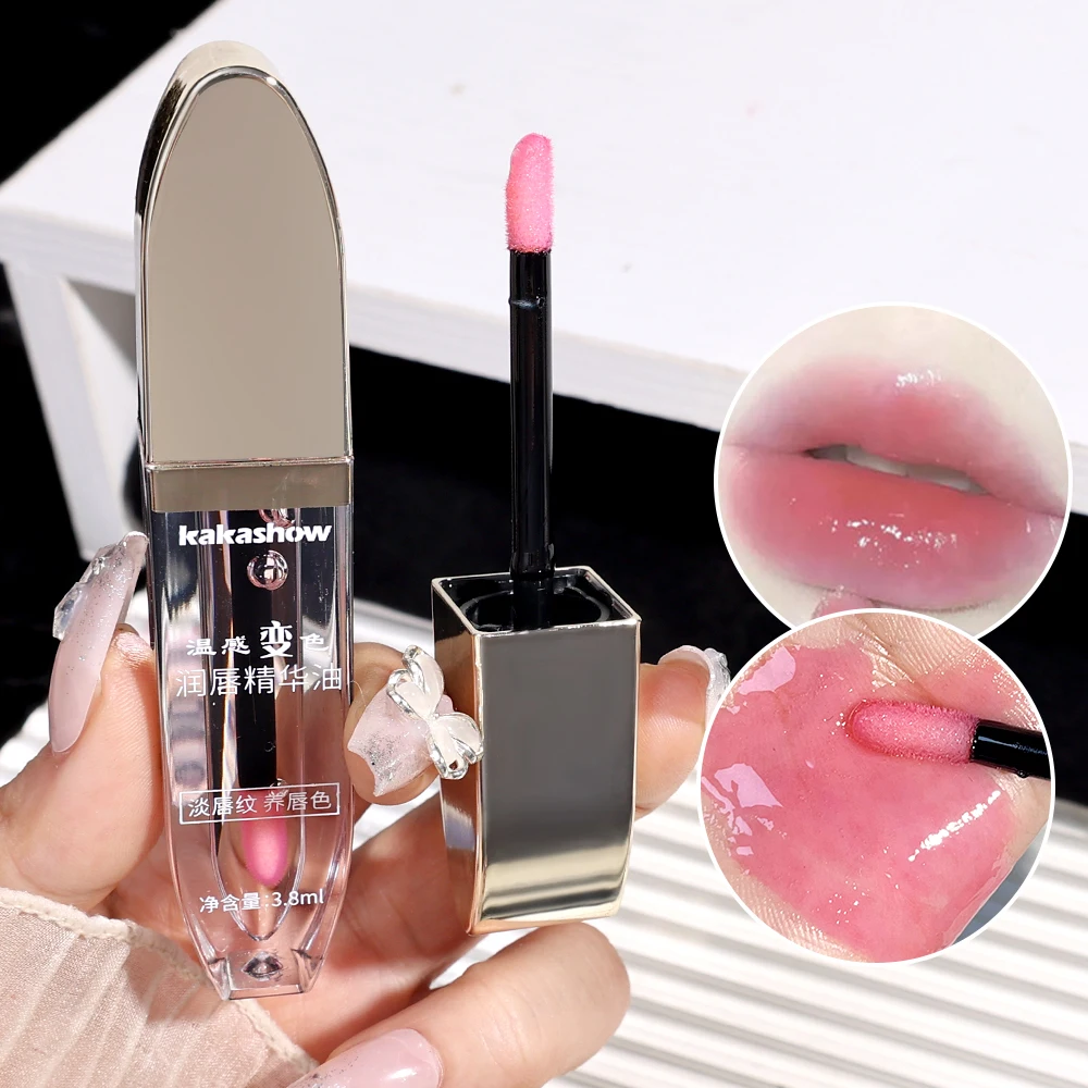 Óleo labial duradouro que muda de cor, hidratante anti-seco, bálsamo labial anti-rachaduras, batom líquido colorido rosa, maquiagem, cuidados com os lábios, cosméticos