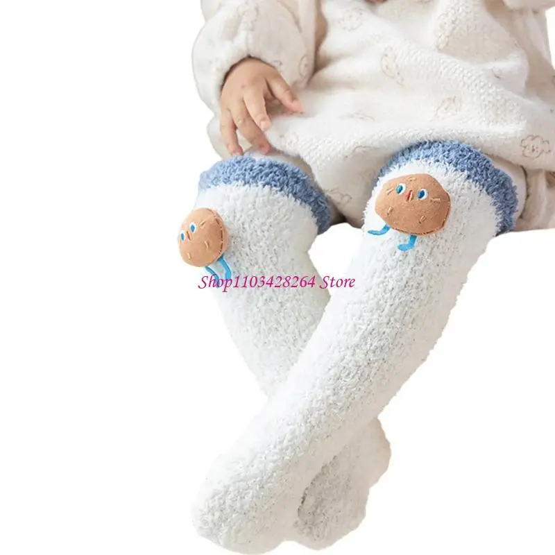 

Kids Winter Over the Knee Socks with Thick Lining Cartoon Dolls Thigh High Socks for Infant Toddler 0-3Year Hosiery