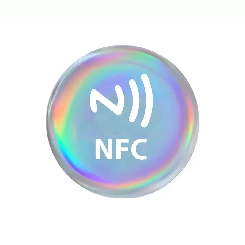 Laserowy Holograficzny Nadruk NFC Dotykowy NFC215 Duża Pamięć 504 Bajty Naklejka NFC z Epoksydową Powłoką do Google Recenzji Instagram WhatsApp