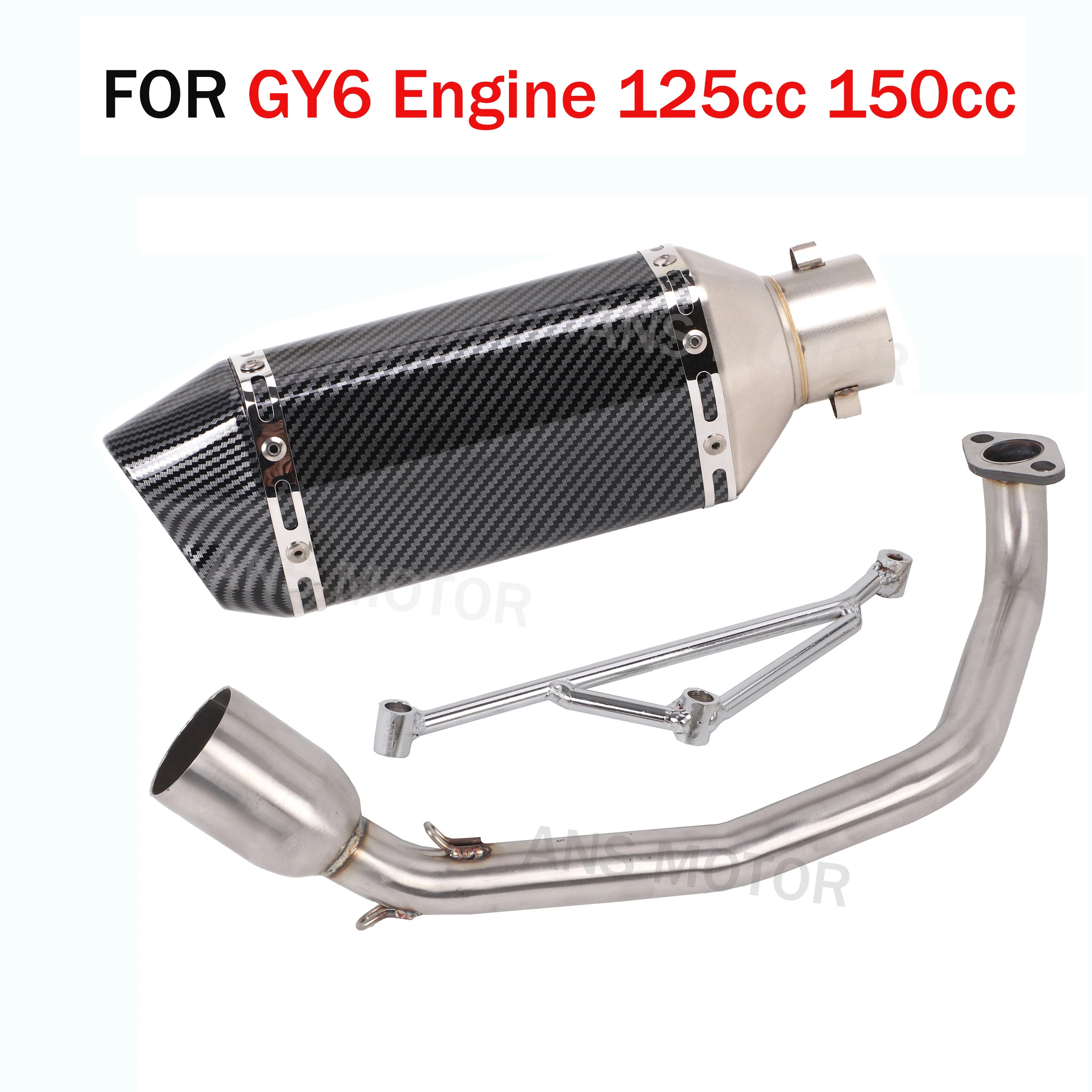 Motorcycle Full Exhaust System For Yamaha GY6 125cc 150cc Slip On Header Link Tube 51mm Mufflers Tail Pipe Removable DB Killer