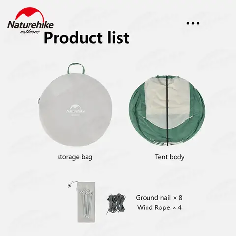 नेचरहाइक पॉपअप टेंट स्वचालित टेंट पोर्टेबल 4 लोगों के लिए आउटडोर परिवार समूह कैम्पिंग समुद्र तट यात्रा सड़क यात्रा ओपन पॉप अप 8 best sales पॉप अप समुद्र तट तम्बू - №7
