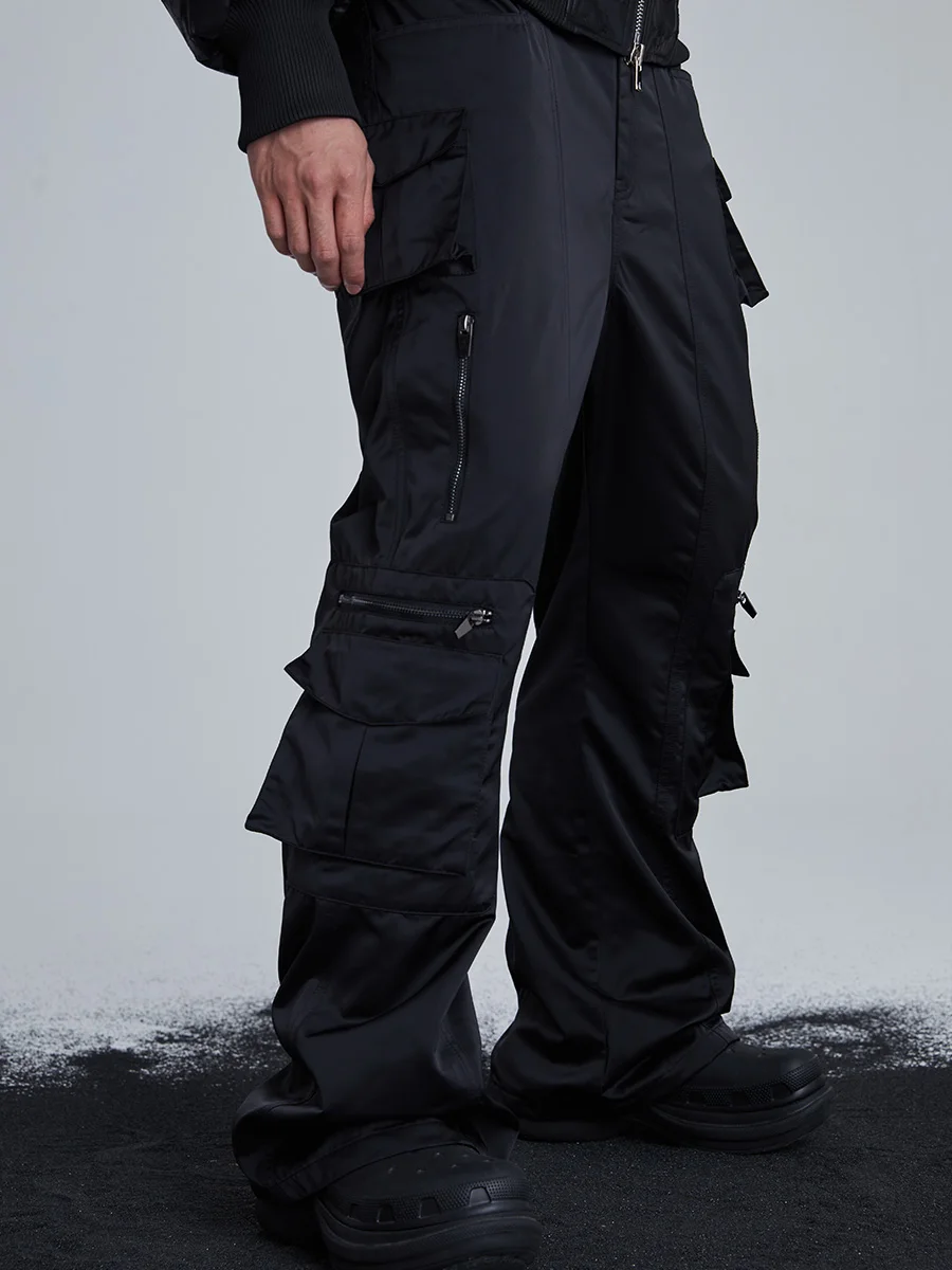 Dark Avant-Garde Overalls Wide-Leg Trousers