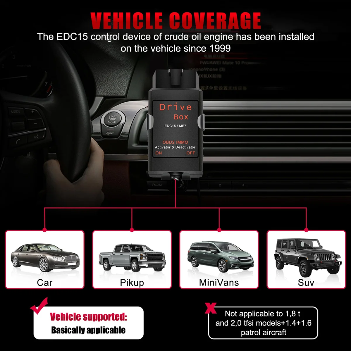 EDC15/ME7 Drive Box, IMMO Deactivator, acessórios do carro