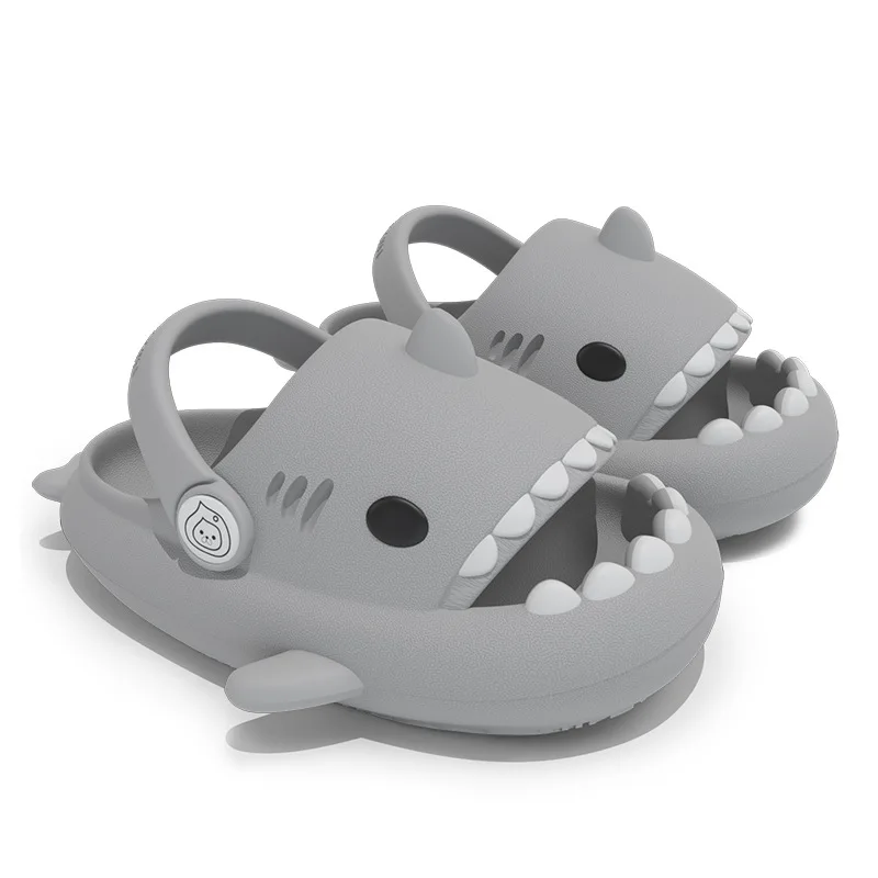 Cartoon Cute Sandal Shark Kid Baby Hole Shoes Women Slippers Boy Girl Children Slippers Shoe Wear Anti-collision Non-slip Sandal