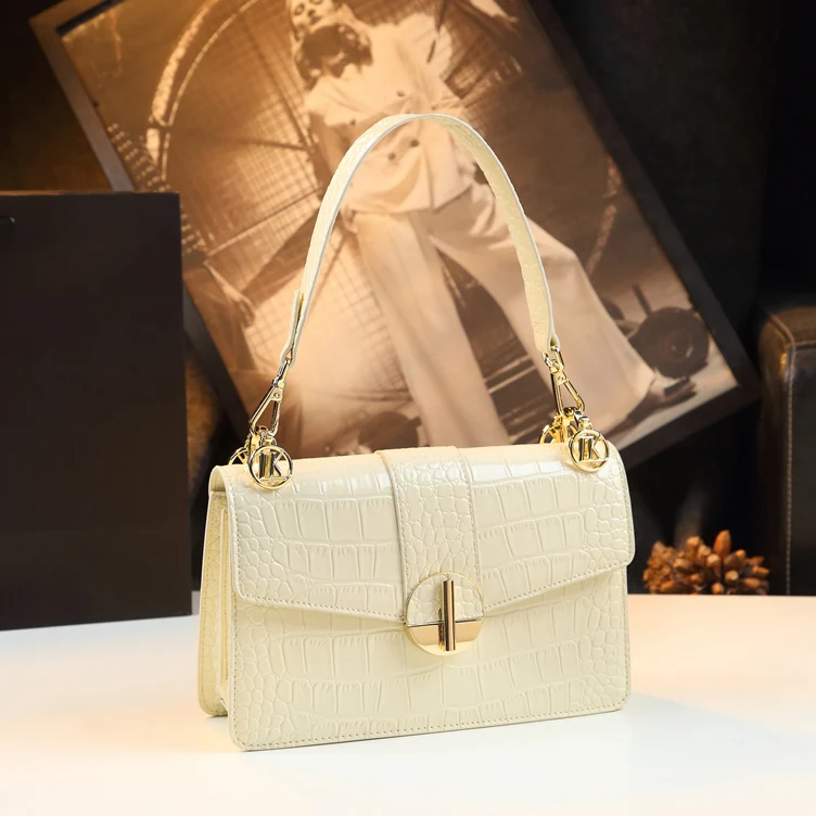 حقيبة كتف نسائية فاخرة بتصميم علامة تجارية جديدة من جلد التمساح تحت الإبط حقيبة يد كروس عصرية للنساء تخفيضات كبيرة