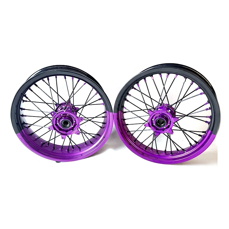 

Upgraded versionYZ250F 450/exc Sxf/Stark Varg Dirt Bike Supermotard slip Tire Road Racing 17 Inch Two-color Supermoto Wheel Set