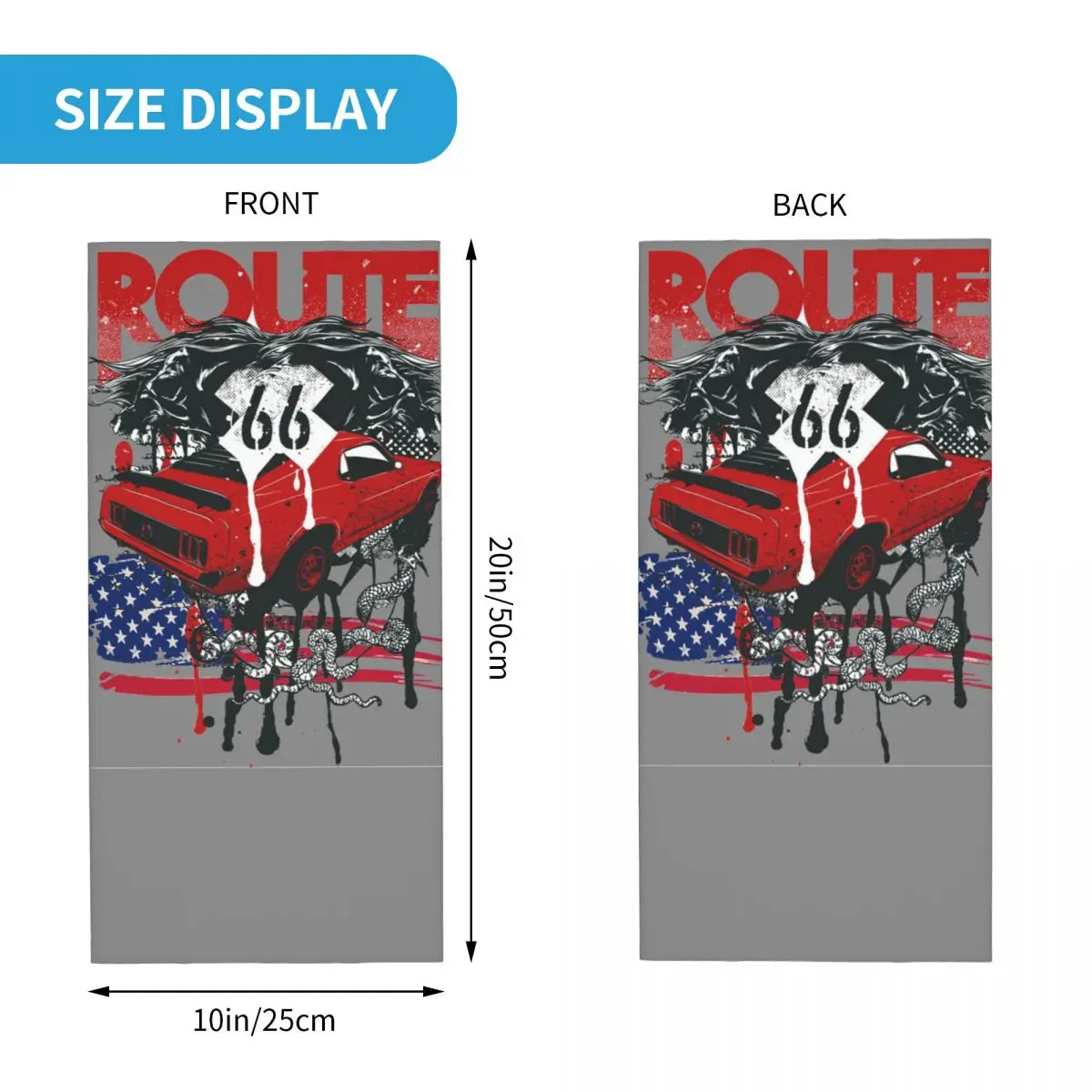 US Route 66 Bandana Neck Gaiter Printed Motocross Face Scarf Hiking Unisex Adult Breathable