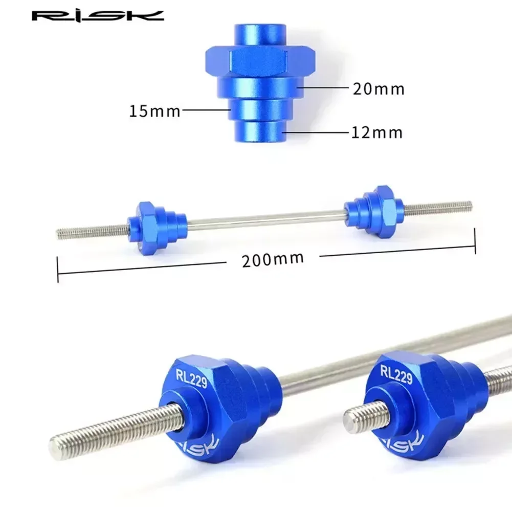 SPORTFUNSF Bike Wheel Truing Stand Adapter Tool Hub Rim Tuner 20/15/12mm QR Thru Axle Adaptor Bicycle Repair Tools Cycling Parts