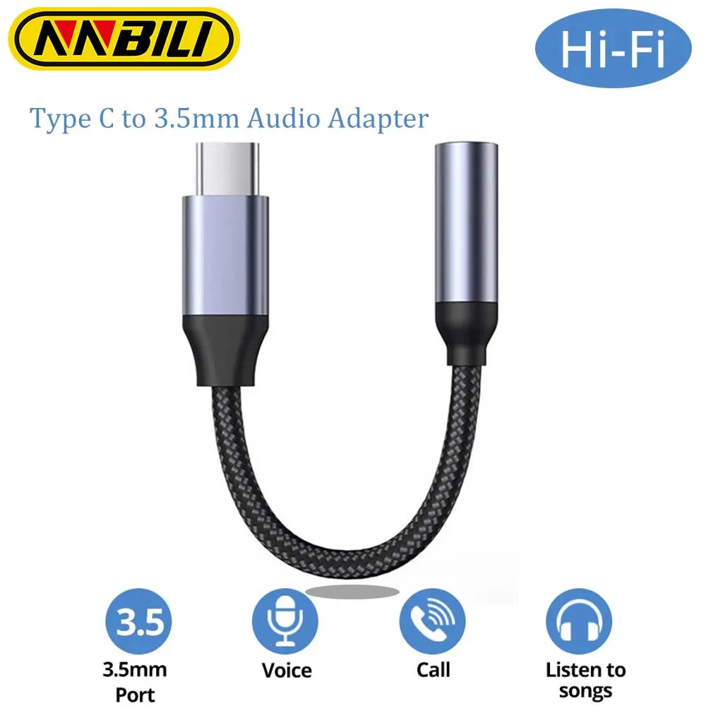 USB Type C To 3.5mm Aux Adapter Type-c 3 5 Jack Audio Cable Earphone Cable Converter for Samsung Xiaomi POCO VIVO OPPO Redmi LG