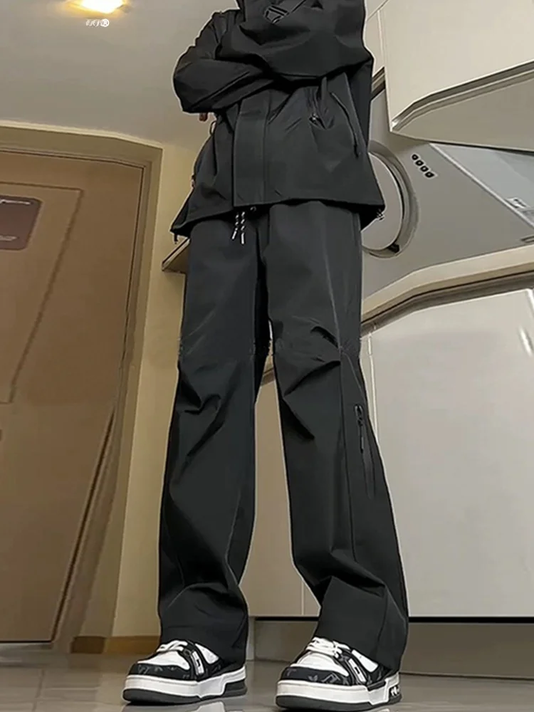 

American Functional Men's Autumn Winter Outdoor Waterproof Casual Pants Straight Loose Hiking Trousers Faionable Brand