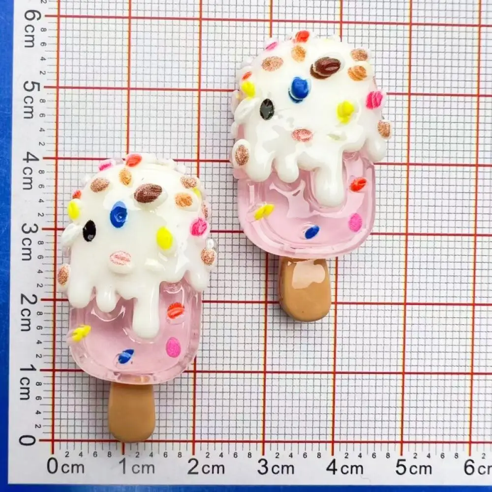 10 قطع الفراولة الفاكهة الشوكولاته مضيئة الآيس كريم الراتنج اليدوية مشبك شعر الثلاجة ملصق جراب هاتف DIY الملحقات #5