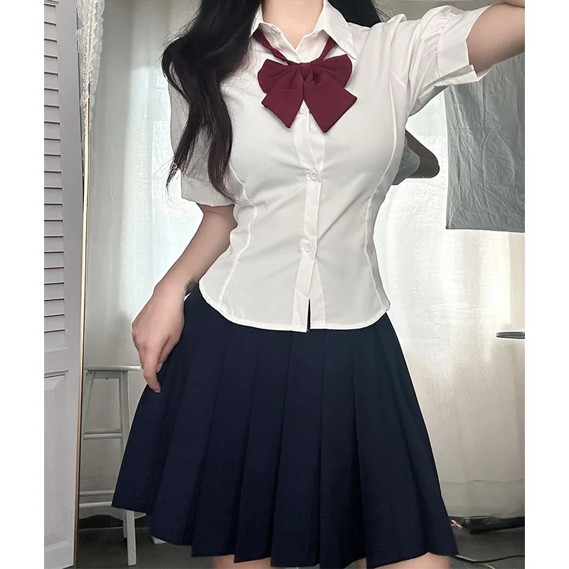 Camicia snellente in vita dell'uniforme scolastica Pure Desire Style JK, design femminile della camicia grigia a maniche lunghe, top sexy slim fit per la primavera.