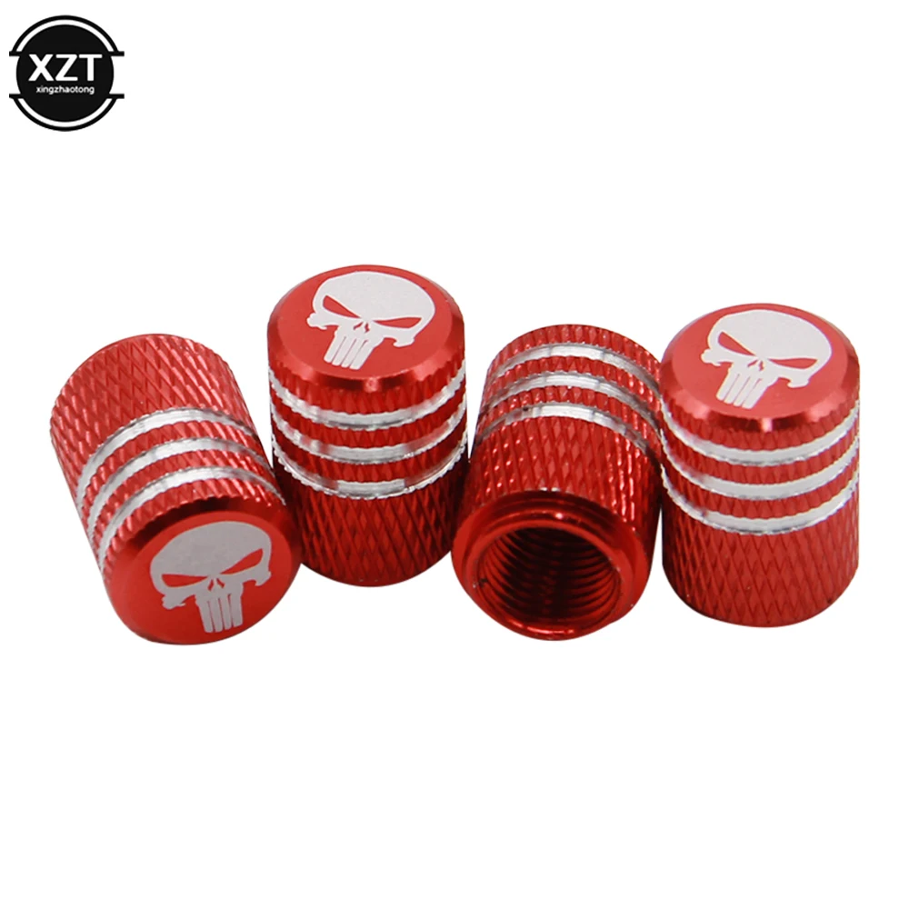 4pcs Aluminum Alloy Valve Caps Wheel Valve Cap Auto Tyre Air Valve Stem Caps Dust Cover for Bike Car Vehicles Styling