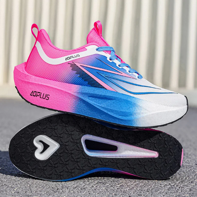 Sportliche Herren-Laufschuhe mit Carbonplatte, speziell für Marathonläufe, für Sport und Outdoor-Aktivitäten, atmungsaktiv, leicht, bequem, Damen-Sneaker. – Detail 4