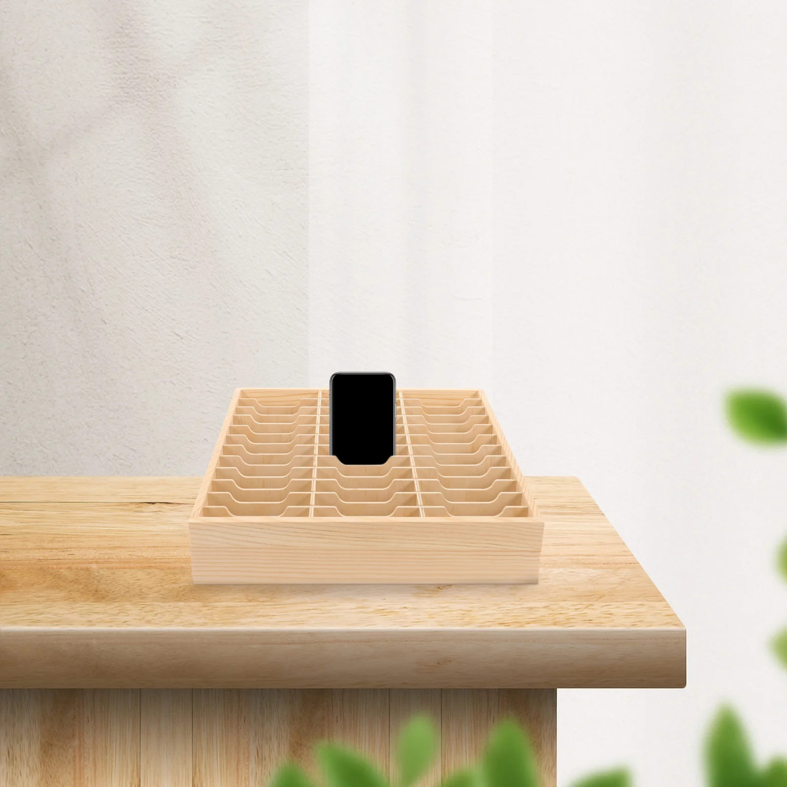 Versorgung Multi-Grid Handy Management Rack Aufbewahrungsbox Handyhalter Holz Tablet Ständer