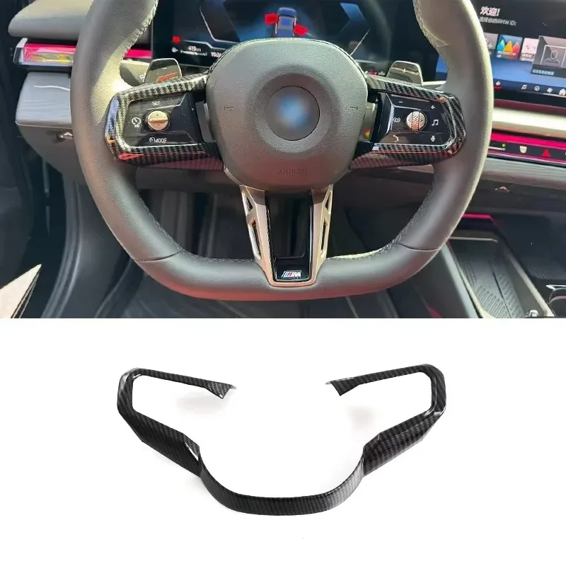 For BMW X3 G45 2025-2026 ABS Carbon Fiber Car Steering Wheel Button Cover Trim Interior Car Accessories