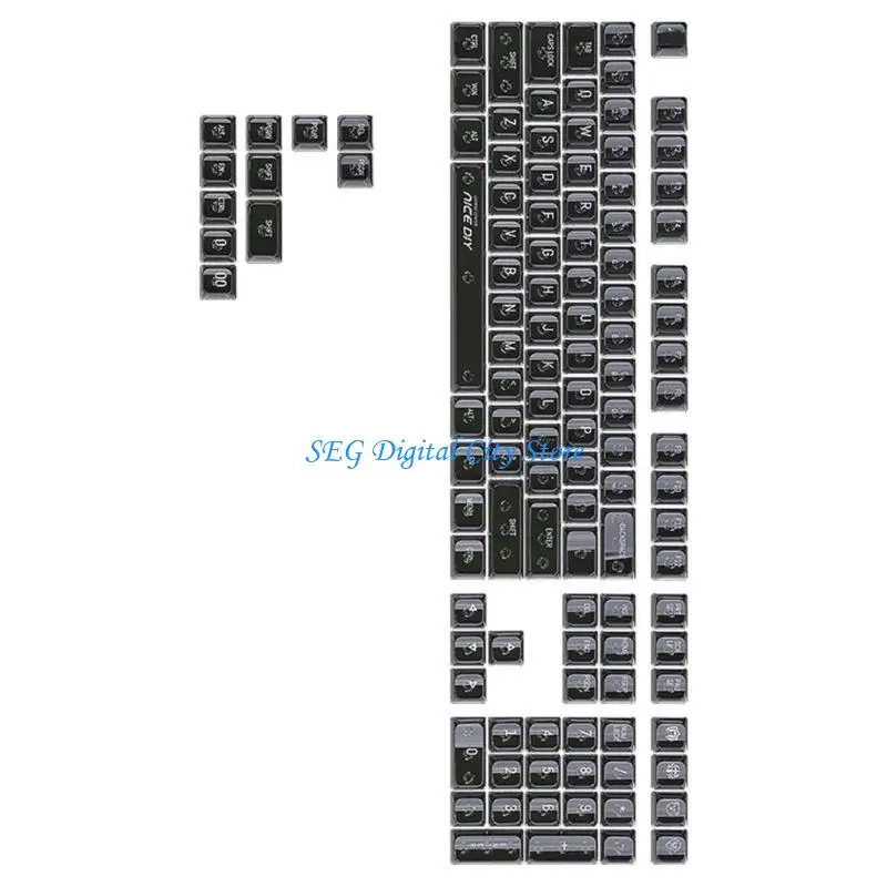 Teclados mecânicos U75b Larra keycaps backcaps 132 KEYS CRISTAL CAPS MDA Perfil