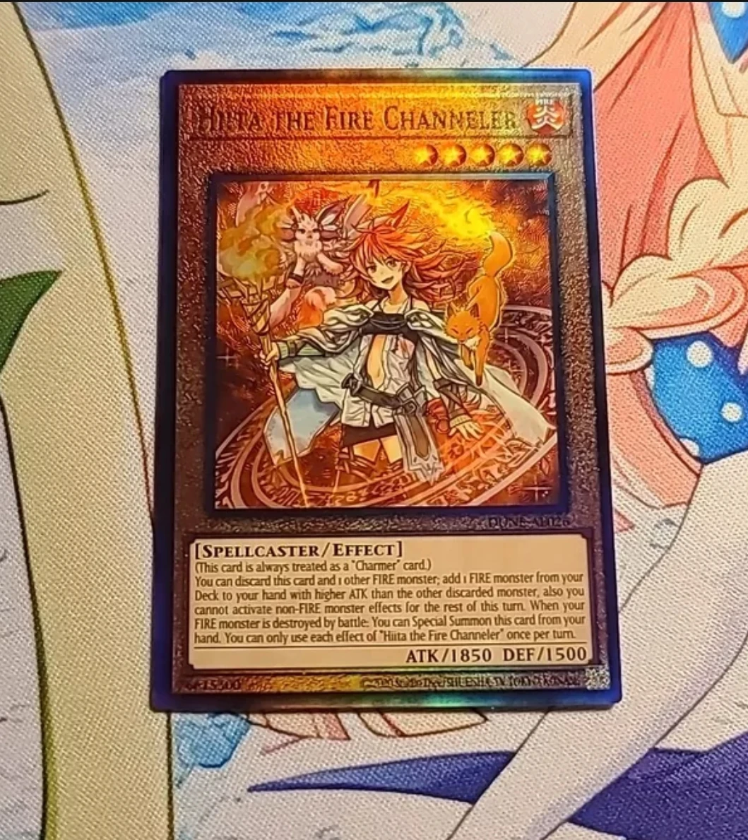 

Yugioh KONAMI Duel Monsters DUNE-AE026 Hiita the Fire Channeler Ultimate Rare Asian English Collection Mint Card