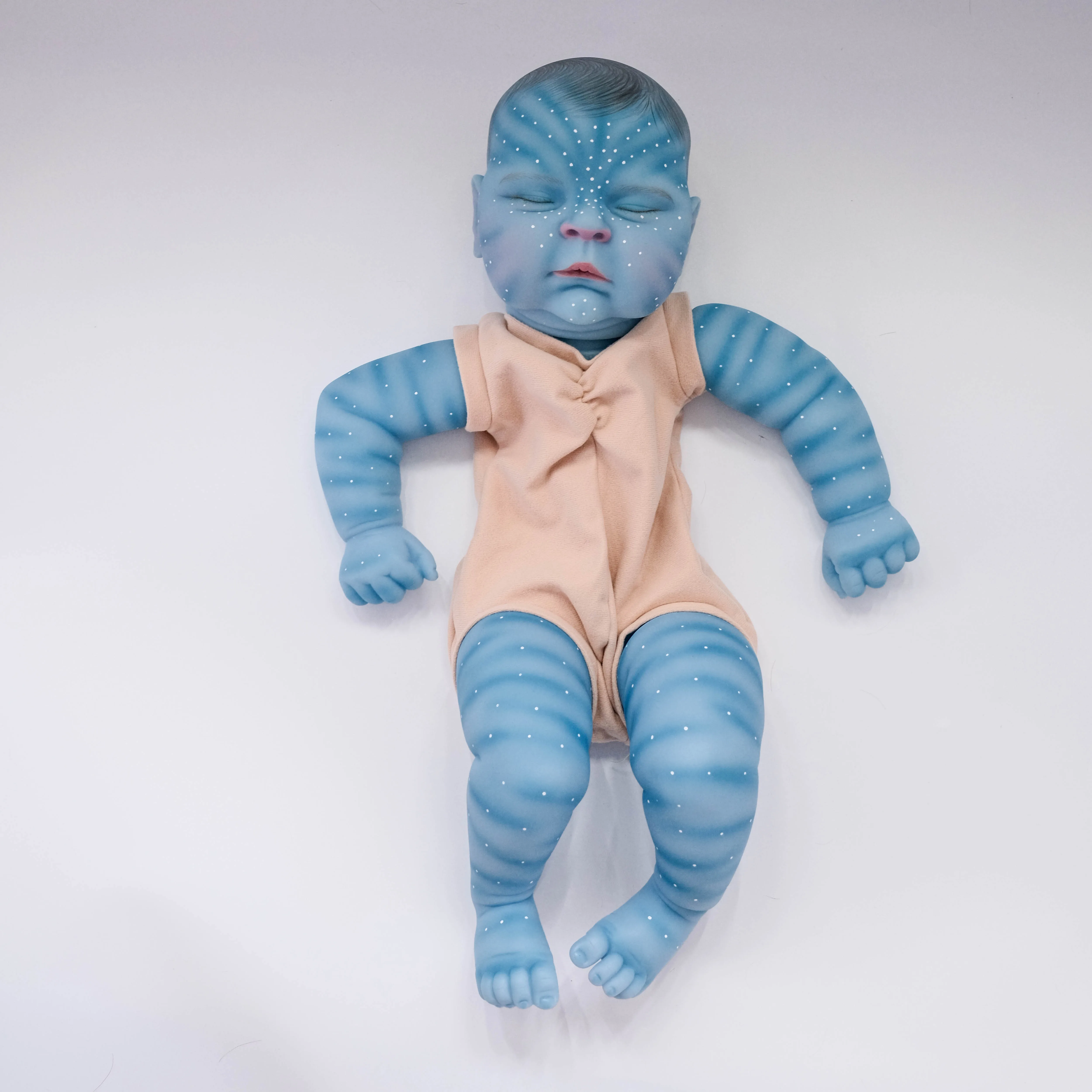 

19inch Peaches Version Woodland Lifelike Blue skin Already Painted Unfinished Doll Parts DIY Baby Kit